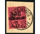 SG15. 1900 1s on 6d Purple/rose-red. Brilliant fine used on piec