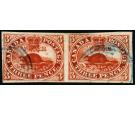 SG18b. 1857 3d Red 'Major re-entry'. Choice superb fine used in 