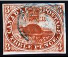 SG18b. 1857 3d Red 'Major re-entry'. Superb used with beautiful
