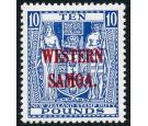 SG194 Variety. 1935 £10 Deep blue. Brilliant fresh U/M mint...