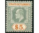 SG138. 1905 $5 Dull green and brown-orange. Superb fresh well ce