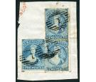 SG10 and SG51(pair). 1862 2d Pale blue rouletted (pair) and 2d B