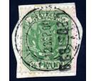 SG1. 1900 1/2d Green. Superb fine used on small piece...