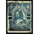 SG65 1894 1/2d on 2 1/2d Blue. Superb fine used...