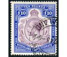 SG99e. 1919 £10 Purple and royal blue. Superb fine used...