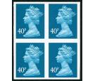 SG Y1711a 2004 40p Turquoise-blue. 'Imperforate'. U/M mint block