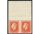 SG430cb. 1924 1/- Pale orange-red. 'Imperforate Pair'. U/M top s