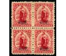 SG1. 1902 1d Carmine Superb fresh well centred mint block...
