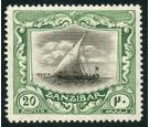SG296. 1921 20r Black and green. Superb well centred mint with b