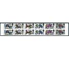 SG705ab. 1965 4d Multicoloured. 'Imperforate' Strip of 5...