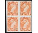 SG105b 1891 3c Bright vermilion 'IMPERFORATE'. Superb fresh mint