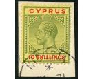 SG100. 1923 10/- Green and red/pale yellow. Brilliant fine used.