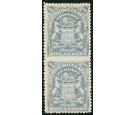 SG85a. 1906 2/6 Bluish grey. 'Vertical Pair' Imperforate Between