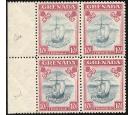 SG163c. 1943 10/- Slate-blue and bright carmine. Perf.12. Superb
