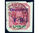 SG2. 1900 1d Rose-red and green Superb used on piece...