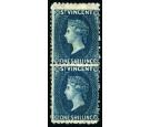 SG13. 1869 1/- Indigo. Superb fresh mint vertical pair...