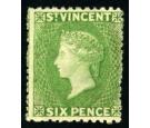 SG23. 1877 6d Pale green. Superb fresh mint with beautiful colou