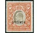 SG16s. 1903. 50r Grey and red-brown. 'SPECIMEN'. Superb fresh mi