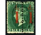SG28a. 1880 1d on half 6d Deep blue-green. 'Unsevered Pair'. Sup