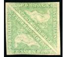 SG21a. 1863 1/- Pale emerald-green. Very fine fresh mint pair...
