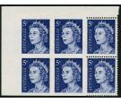 SG386cb. 1967 5c Deep blue. 'Imperforate Horizontal Strip of 3'.