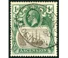 SG11b. 1924 1d Grey-black and deep blue-green. 'Torn Flag'...