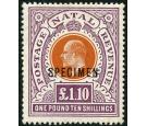 SG162s. 1908 £1-10s Brown-orange and deep purple. 'SPECIMEN'...