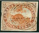 SG1ab. 1851 3d Red. Major re-entry'. 'Laid Paper'. Superb fine u