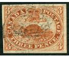 SG5. 1852 3d Red. Very fine used with excellent colour and large
