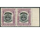 SG11a. 1906 1c Black and purple. 'Black Overprint'. Choice super