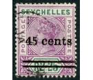 SG45a. 1902 45c on 2r25 Bright mauve and green. Narrow '5' in '4