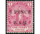 SG2c. 1899 '1 PENCE' on 1d Rose. "I" for "1". Very fine mint...