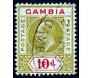 SG66a. 1905 10d Olive and carmine 'Dented Frame'. Brilliant fine