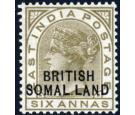 SG19b. 1903 6a Olive-bistre. 'SOMAL.LAND' for 'SOMALILAND'. Bril