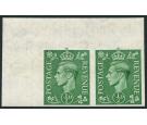 SG485b. 1941 1/2d Pale green. 'Imperforate Pair'. Brilliant fres