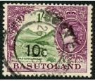 SG64a. 1961 10c on 1/- Bronze-green and purple. Very fine used..