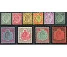 SG72-81. 1908 Set of 10. Brilliant fresh mint...