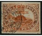 SG7. 1852 3d Scarlet-vermilion. Superb used with large margins..