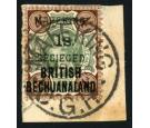 SG11. 1900 1s on 4d Green and purple-brown. Very fine used on pi