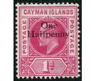 SG17. 1907 1/2d on 1d Carmine. Superb fresh mint...