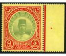 SG44. 1938 $5 Green and red/yellow. Lovely fresh sheet marginal 