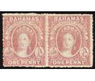 SG4. 1851 1d Lake. Brilliant fresh mint pair...