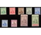 SG206-215. 1921 Set of 9. Superb fresh mint...