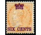 SG5. 1867 6c on 2a Yellow. Superb fresh mint...