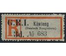 SG42. 1915 'Kawieng' Reg. Label. Superb mint...