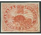 SG5. 1852 3d Red. Brilliant fine used with RED concentric rings