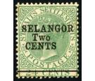 SG47. 1891 2c on 24c Green. Very fine fresh mint...
