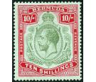 SG54c. 1922 10/- Green and red/pale bluish green. Brilliant fres