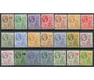 SG63-83. 1922 Set of 21. Superb fresh mint, several U/M...