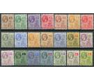 SG63-83. 1922 Set of 21. Superb fresh mint, several U/M...